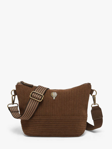 Cross Body Tas Velours Le voyage en panier Bruin velours AHP304