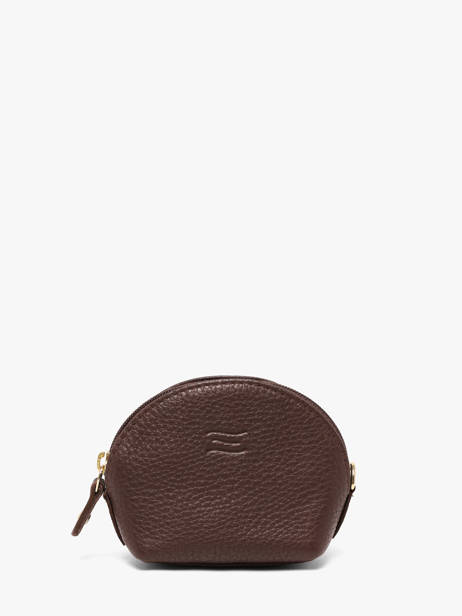 Porte-monnaie Caviar Cuir Crinkles Marron caviar 14026