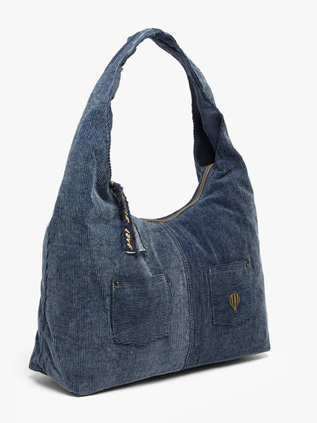 Schoudertas Denim Le voyage en panier Blauw denim AHP340 ander zicht 1