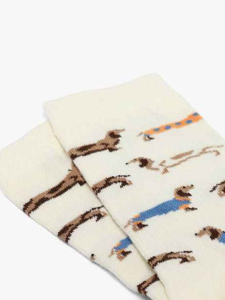 Chaussettes Besocks Beige socks women L vue secondaire 1