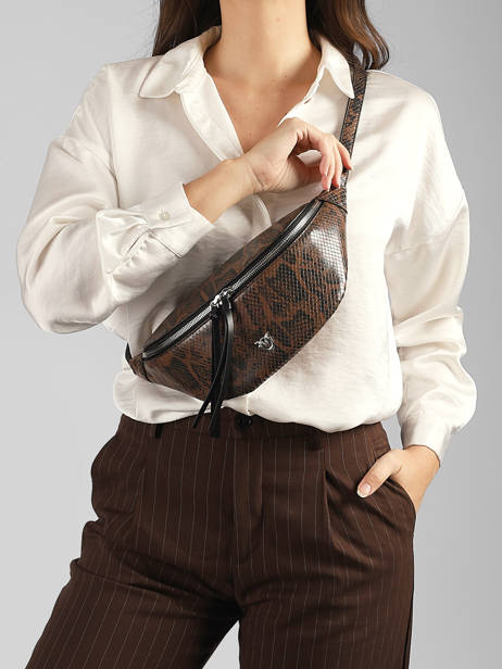 Sac Banane Cuir Pinko Marron love bag icon 6724A3E5 vue secondaire 1