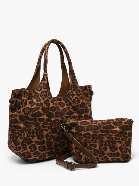 Schoudertas /cross Body Leopardo Mandoline Bruin leopardo L ander zicht 3