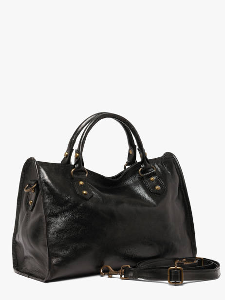 Sac Porté Main Cow Shiny Cuir Basilic pepper Noir cow shiny BCOS22 vue secondaire 1