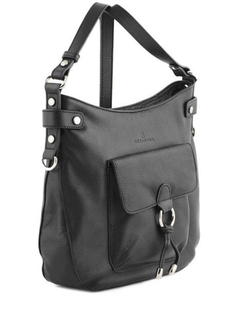 Cross Body Tas Confort Leder Hexagona Zwart confort 465005 ander zicht 4