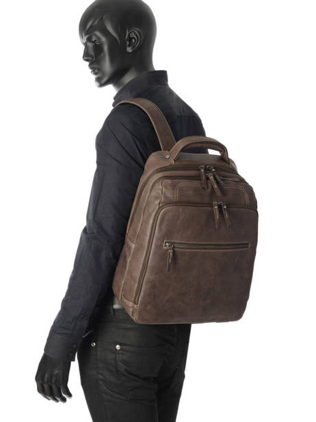 Business Rugzak 2 Compartimenten + Pc 15'' Etrier Bruin spider ESPI03 ander zicht 1