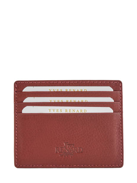 Porte-cartes Cuir Yves renard Rouge foulonne 232