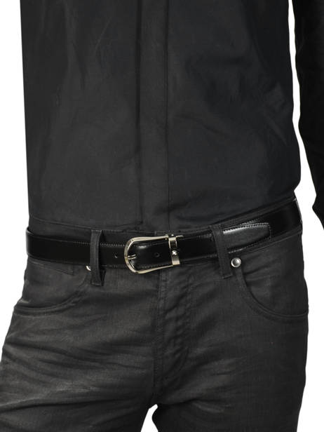Verstelbare Herenriem Leder Montblanc Zwart belts 118425 ander zicht 2