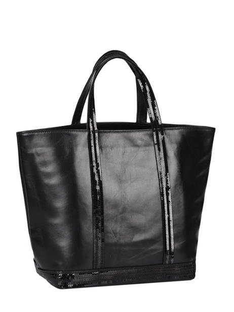 Handtas Le Cabas Leder Pailletten Vanessa bruno Zwart cabas cuir 2V40413 ander zicht 4