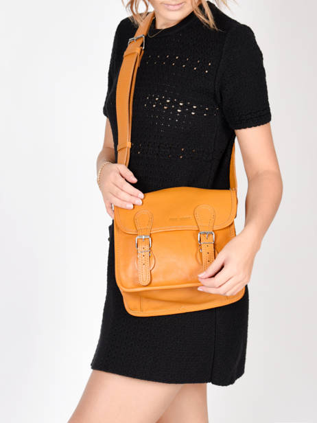 Cross Body Tas La Sacoche Leder Paul marius Geel vintage S ander zicht 2
