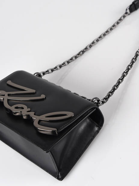 Sac Bandoulière K Signature Cuir K Signature Cuir Karl lagerfeld Noir k signature 205W3005 vue secondaire 1
