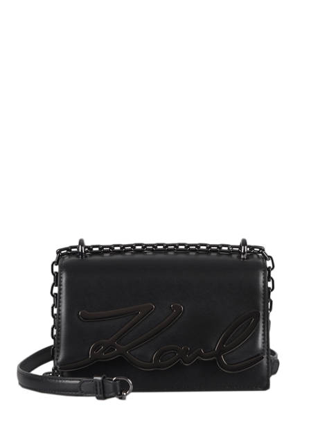 Sac Bandoulière K Signature Cuir K Signature Cuir Karl lagerfeld Noir k signature 205W3005
