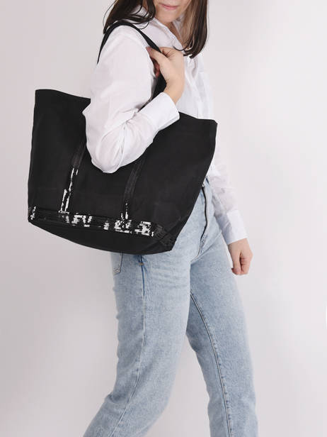 Handtas L Le Cabas Pailletten Vanessa bruno Zwart cabas 1V40315 ander zicht 2