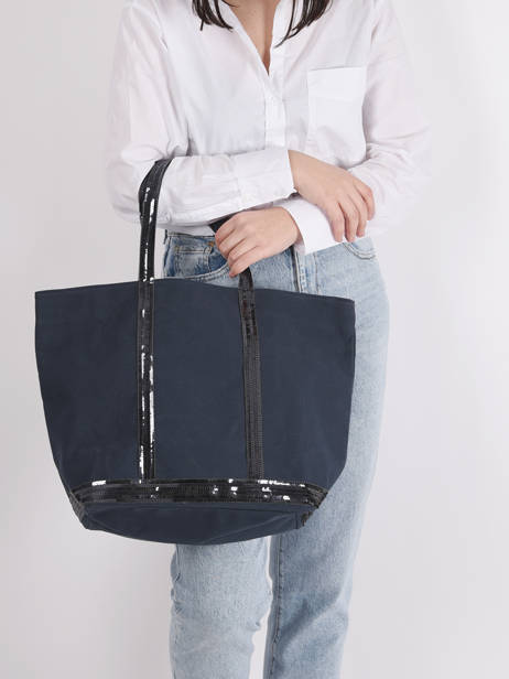 Handtas L Le Cabas Pailletten Vanessa bruno Blauw cabas 1V40315 ander zicht 2