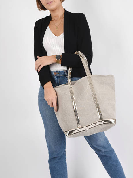 Handtas L Le Cabas Linnen Pailletten Vanessa bruno cabas lin 31V40315 ander zicht 1