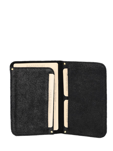 Paspoorthouder Vintage Leder Mila louise Zwart vintage 3364X ander zicht 1