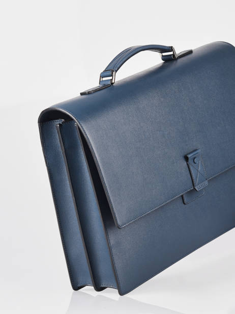 Aktetas Albert 2 Compartimenten Leder Lancel Blauw albert A07986 ander zicht 1