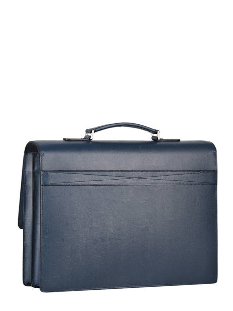 Aktetas Albert 2 Compartimenten Leder Lancel Blauw albert A07986 ander zicht 3