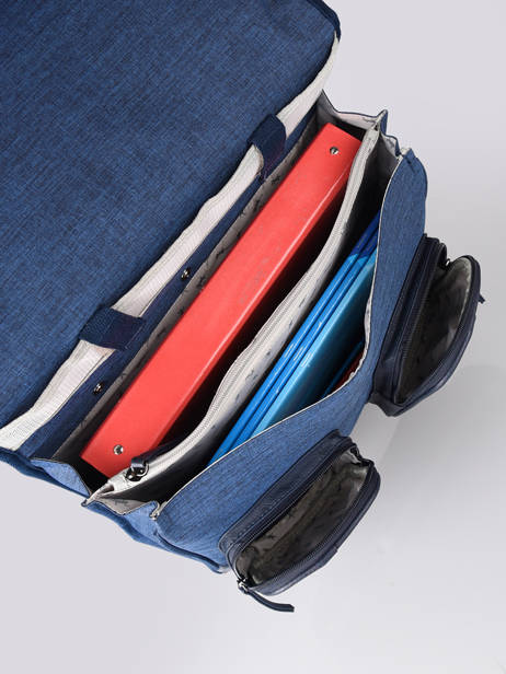 Boekentas Op Wieltjes 3 Compartimenten Cameleon Blauw vintage color CR38 ander zicht 6