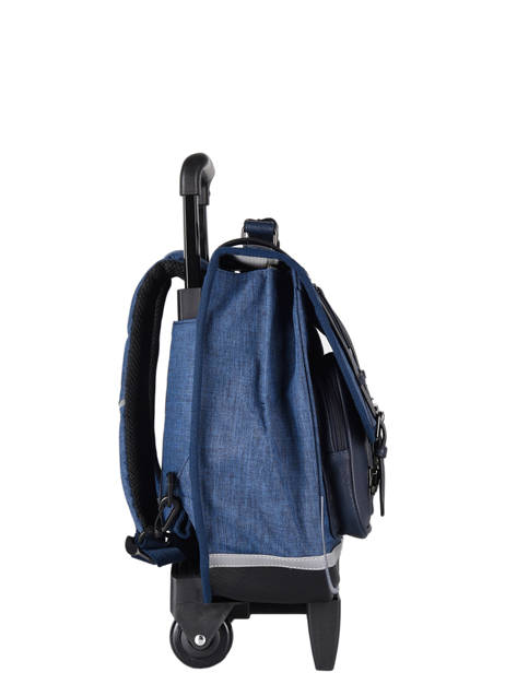 Boekentas Op Wieltjes 3 Compartimenten Cameleon Blauw vintage color CR38 ander zicht 5