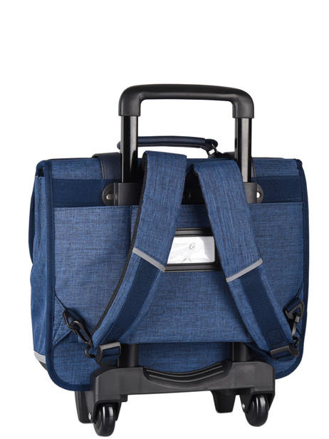 Boekentas Op Wieltjes 3 Compartimenten Cameleon Blauw vintage color CR38 ander zicht 9