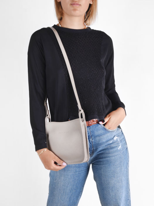 Longchamp Le foulonné Sac porté travers Gris