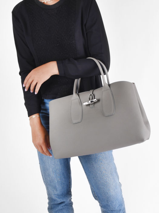 Longchamp Roseau Sac porté main Gris