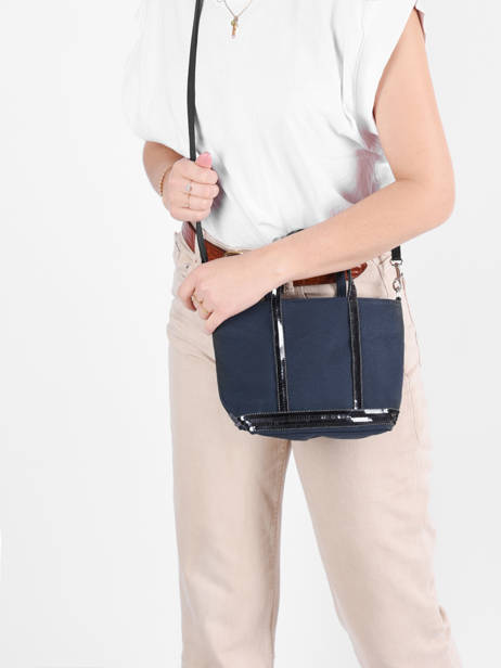 Sac Bandoulière Baby Cabas Paillettes Vanessa bruno Bleu cabas 1V40410 vue secondaire 2