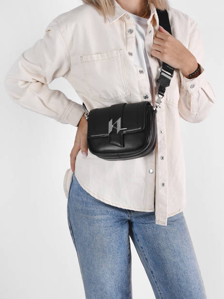 Sac Bandoulièer K/saddle Cuir Karl lagerfeld Noir k saddle 216W3039 vue secondaire 1
