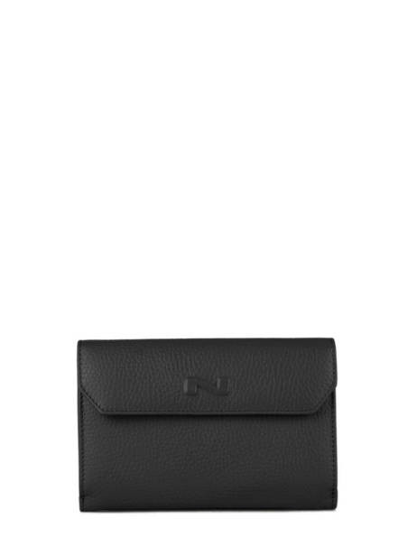 Portefeuille Nathan baume Zwart grained 410N
