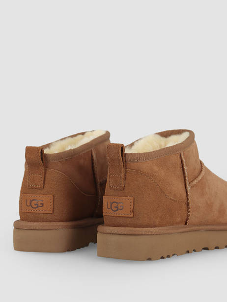 Boots Classic Ultra Mini En Cuir Ugg Marron accessoires 1116109 vue secondaire 5