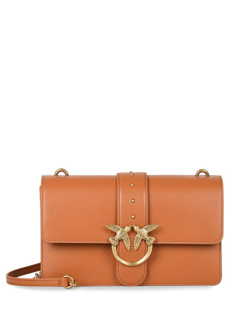 Sac Bandoulière Classic Love Bag Icon Simply Cuir Pinko Marron love bag icon 1P22JH