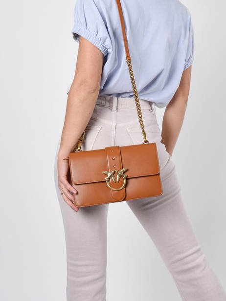 Sac Bandoulière Classic Love Bag Icon Simply Cuir Pinko Marron love bag icon 1P22JH vue secondaire 1