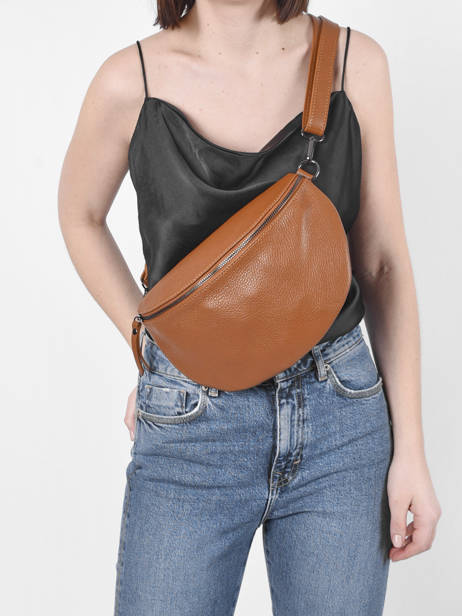 Sac Banane Caviar Cuir Milano Marron caviar CA21123 vue secondaire 1