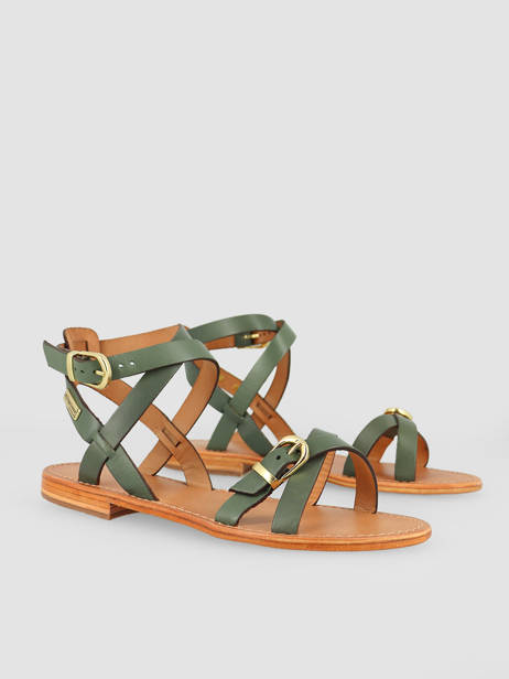 Sandalen Hepana Uit Leder Les tropeziennes Groen accessoires HEPANA ander zicht 4
