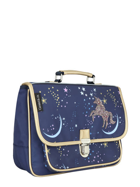Boekentas 1 Compartiment Caramel et cie Blauw boheme FI ander zicht 2
