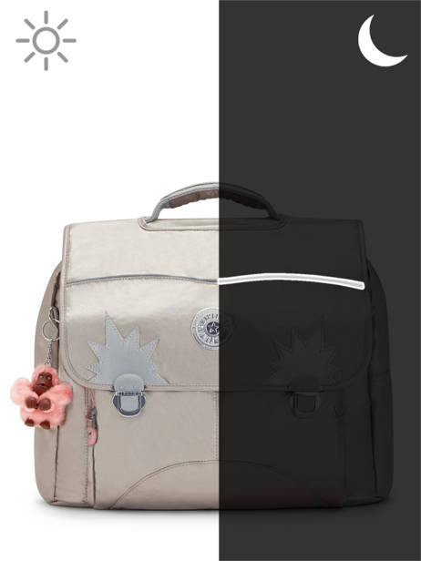Boekentas 2 Compartimenten Kipling Zilver back to school KI3662 ander zicht 5