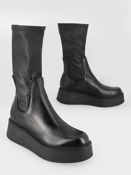 Boots Uit Leder Mjus Zwart women P78304 ander zicht 3