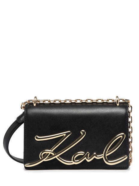 Cross Body Tas K/signature Leder Karl lagerfeld Zwart k signature 225W3041