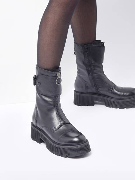Boots Uit Leder Mjus Zwart women P83203 ander zicht 2