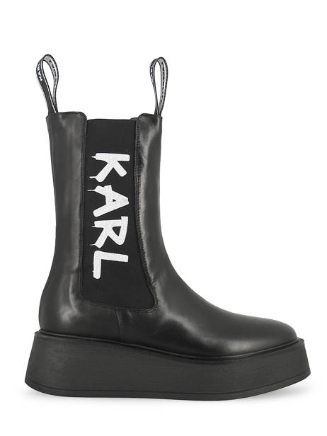 Chelsea Boots Zephyr Midi Gore Uit Leder Karl lagerfeld Zwart women KL42460