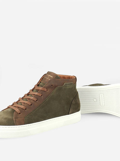 Mediumhoge Sneakers Spark Uit Leder Schmoove Groen men NQSB0441 ander zicht 1