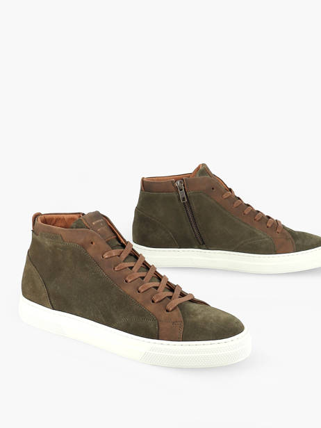 Mediumhoge Sneakers Spark Uit Leder Schmoove Groen men NQSB0441 ander zicht 2