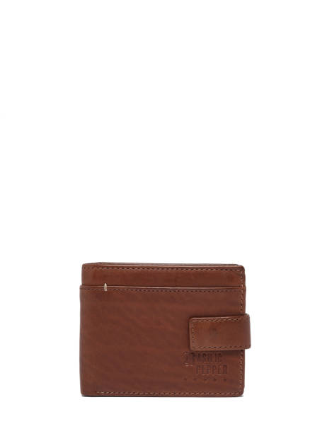 Portefeuille Porte Monnaie Leder Basilic pepper Bruin traveler BTRA93