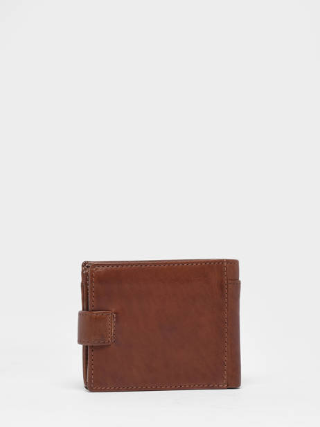 Portefeuille Porte Monnaie Cuir Basilic pepper Marron traveler BTRA93 vue secondaire 2