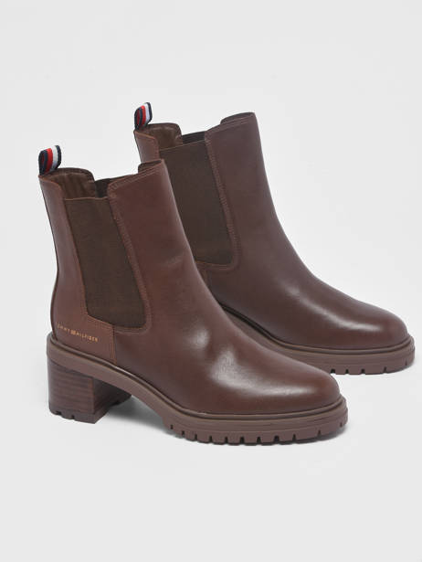 Bottines à Talon En Cuir Tommy hilfiger Marron women 6737GT7 vue secondaire 1