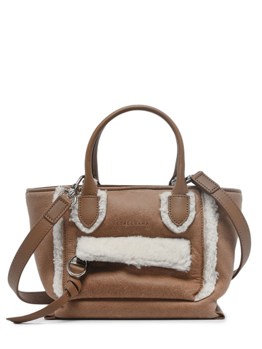 Longchamp Mailbox - shearling Handtas Bruin