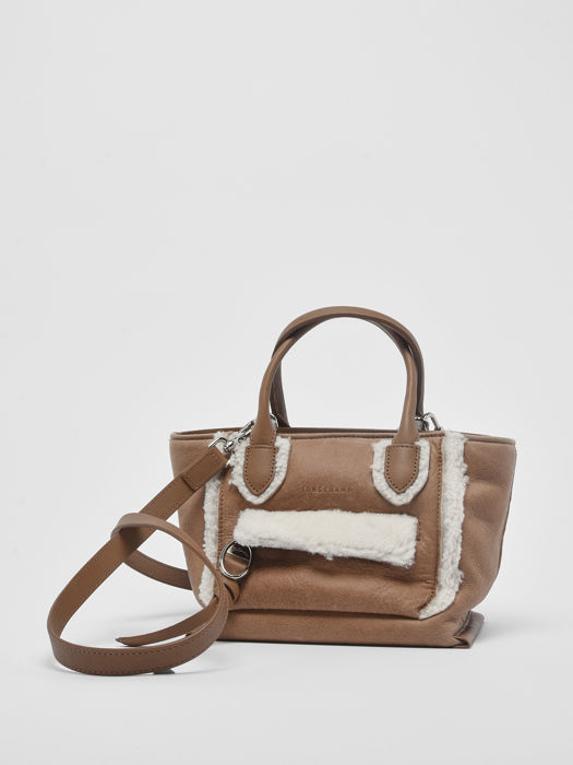 Longchamp Mailbox - shearling Handtas Bruin