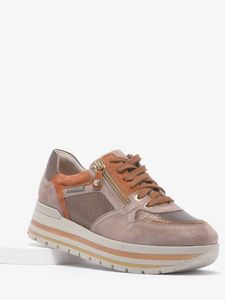 Sneakers Panthea Uit Leder Mephisto Beige women PANTHEA ander zicht 1