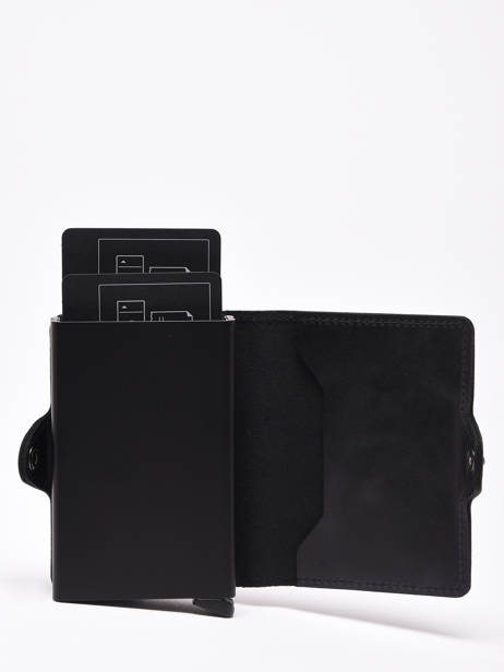 Porte-cartes Twin 2 Compartiments Cuir Secrid Noir vintage TV vue secondaire 1