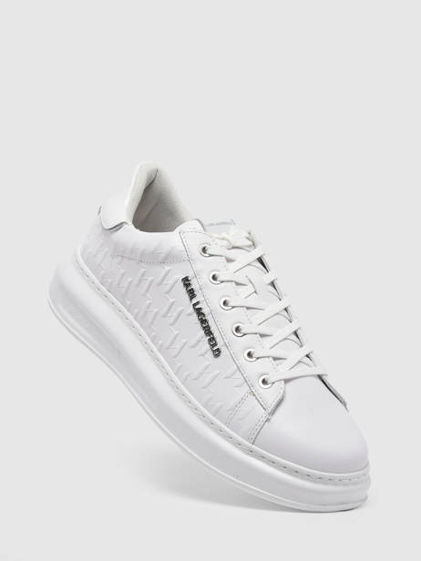 Sneakers Kapri Monogram Uit Leder Karl lagerfeld Wit men KL52549 ander zicht 1